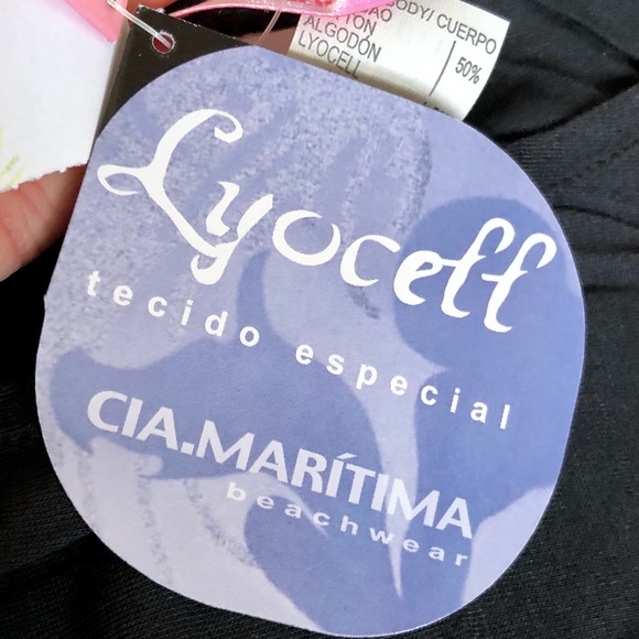 NWT Black Swim Cover Poncho by Cia Maritima - Picture 4 of 8